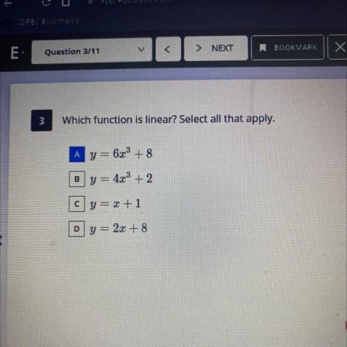 Which function is linear? Select all that apply.