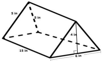 The dimensions of a triangular prism are shown in the diagram.

What is the area of the base of th