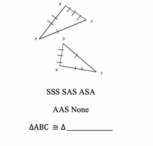 Are the triangles congruent?? PLS HELP ME THANKS!

You have to pick SSS, SAS, ASA, AAS, or not con