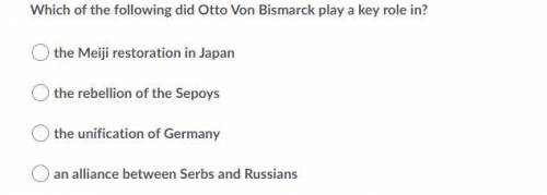 Which of the following did otto von bismarck play a key role in