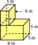 A diagram of a small shed is shown below. Find the volume of the composite figure.