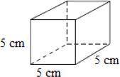 A block of wood is a cube and has the dimensions shown in the diagram below.

Part A: Find the vol