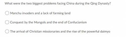 What were the two biggest problems facing china during the qing dynasty