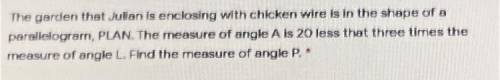 Find the measure of angle P