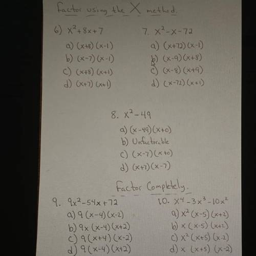 Can someone help me with one of these? Factor using the X method please!