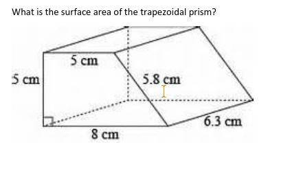 What is the surface area of the trapezoidal prism?