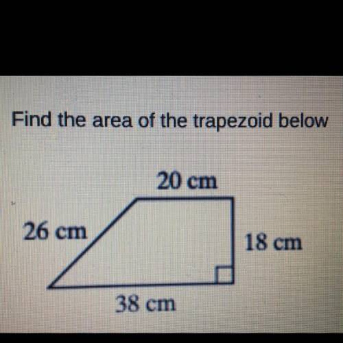 Find the area of the trapezoid below