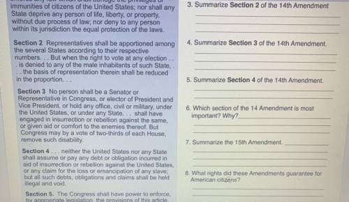 Summarize section 2 of the 14th Amendment

Summarize section 3 of the 14th Amendment 
Summarize se