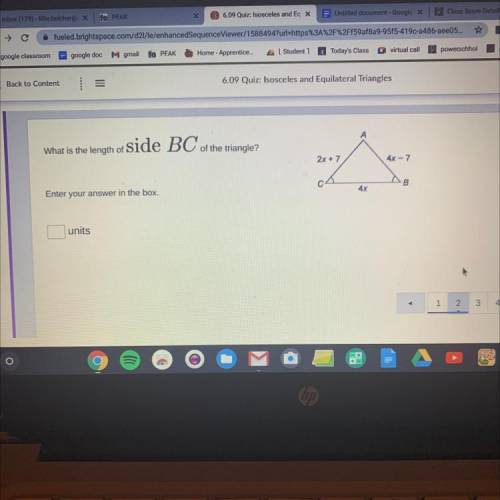 What is the length of side BC of the triangle