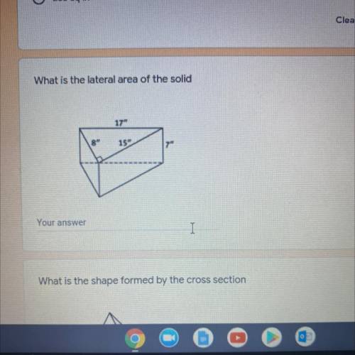 What is the lateral area of the solid
17
8
15%
7