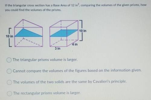 How could you find the volume of the prisms​