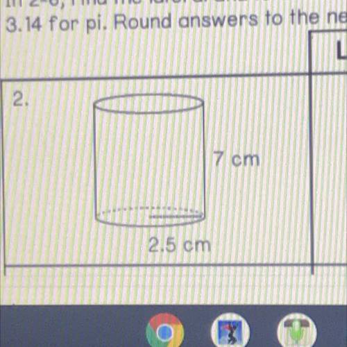Find the lateral surface area and total surface of a cylinder with a height of 7c