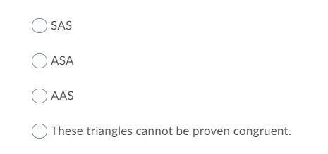 Please help! Thank you. Which rule explains why these triangles are congruent?
