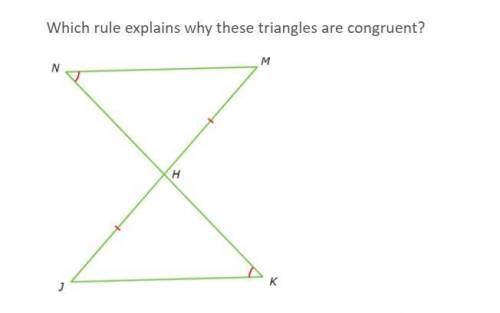 Please help! Thank you. Which rule explains why these triangles are congruent?
