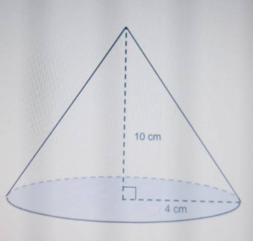 What is the exact volume of the cone? A. 40n cm3 B. 80/3 n cm3 C. 160/3 n cm3 D. 160n cm3​