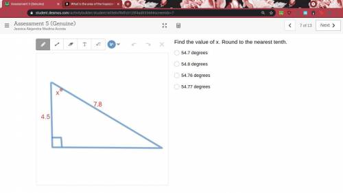 Find the value of x. Round to the nearest tenth