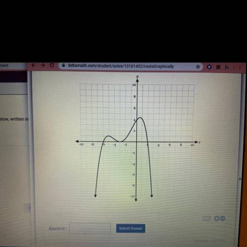 PLEASE HELP

The graph of y = f(x) is shown below. What are all of the real solutions of
f(x) = o
