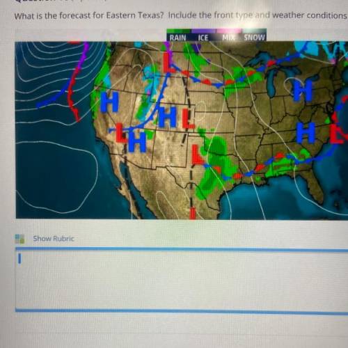 What is the forecast for Eastern Texas? Include the front type and weather conditions. How do you k