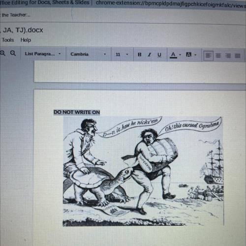 PLEASE HELP FAST!!

Analyze the cartoon above, it is about the Embargo Act of 1807. What does the