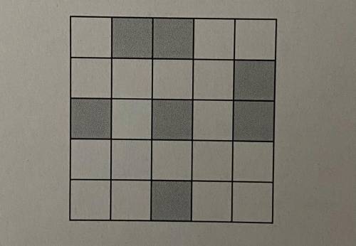 Shade two or more squares so that this grid has rational symmetry of order 4.