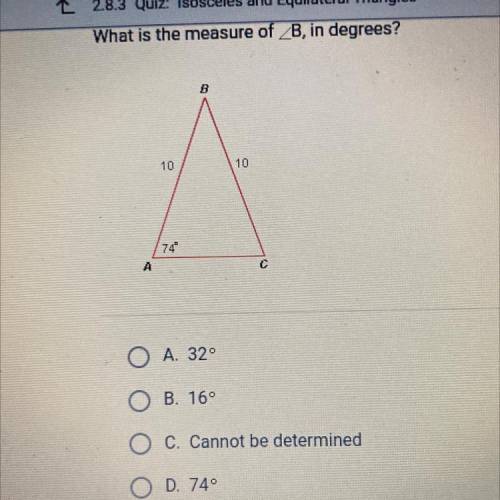What is the measure of b in degrees?