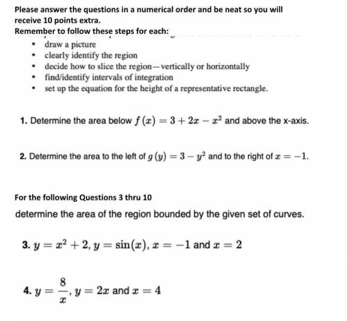 Calculus, im lost, not sure how to start with thisquestions 1 and 2 specifically