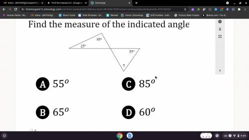 Find the measure of the indicated angle. (Image included)

I'm still learning lol and I only have