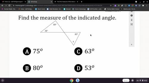 Find the measure of the indicated angle.. (Image Included)