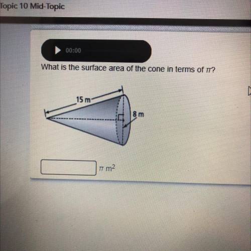 What is the surface area of the cone in terms of pie
