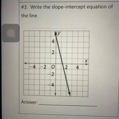 #3. Write the slope-intercept equation of
the line.