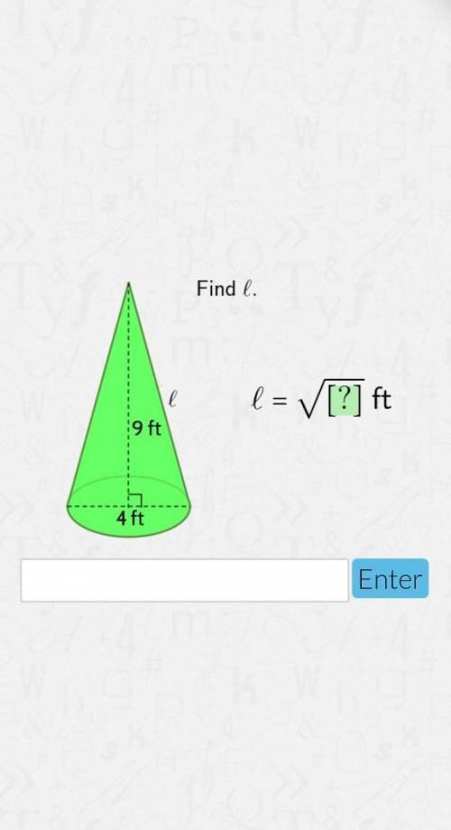 Find l of the following cone ​