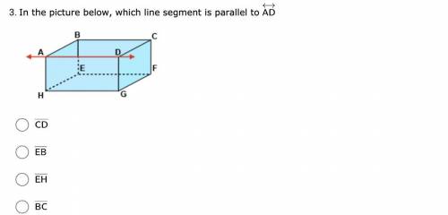 In the picture below, which line segment is parallel to AD