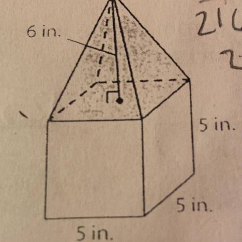 A form for a garden ornament is made up of two shapes,

a cube and a square pyramid. To make an or