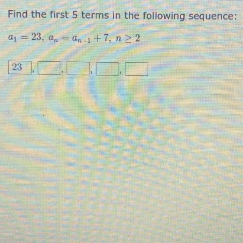 Find the first 5 terms in the following sequence: