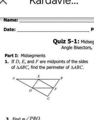 If D,E and F are midpoints of these sides of ABC, find perimeter of ABC