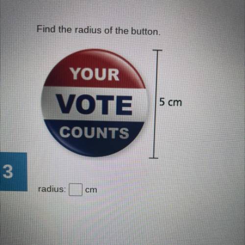 Find the radius of the button