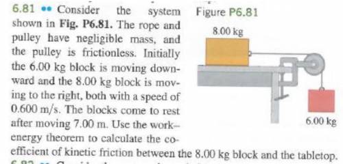 PLEASE HELP

Consider the system shown in Fig. P6.81. The rope and pulley have negligible mass, an