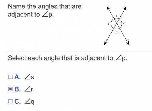Name the angles that are adjacent to ∠p.
(No links or scams)