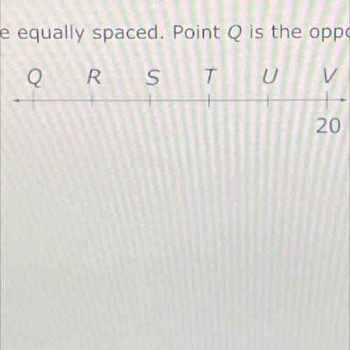 PLEASE HELP

The points on the number line below are equally spaced. Point Q is the opposite of 20