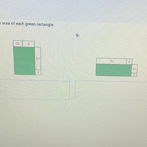 2. Find the area of each green rectangle.