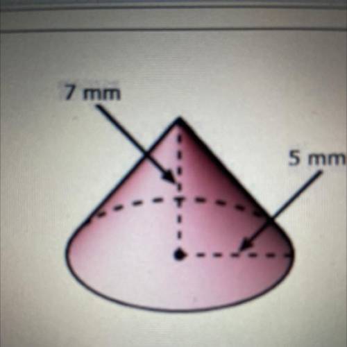 What is the volume of the cone to the nearest cubic millimeter (use pi)