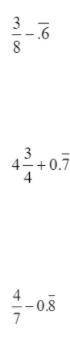 Simplify each answer into a fraction, Please show work as well!