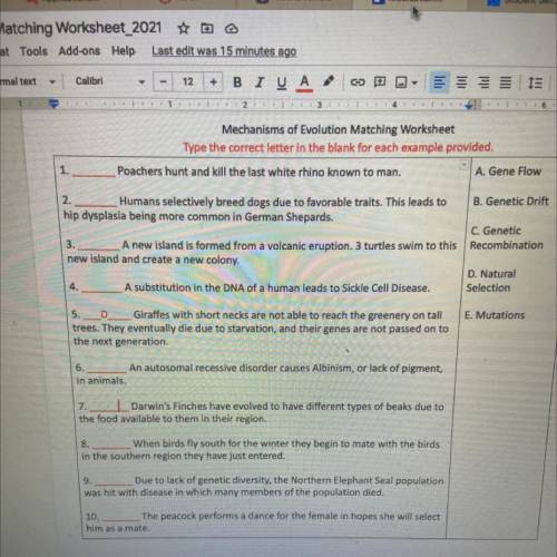 Mechanism of Evolution Matching Worksheet_2021
I need answers