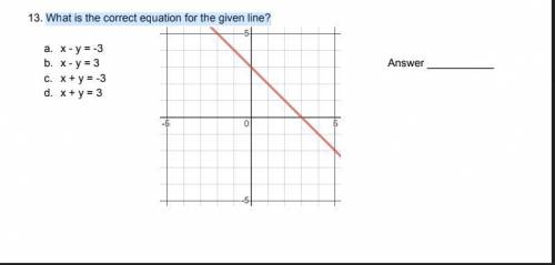 What is the correct equation for the given line?