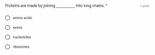 Proteins are made by joining __________ into long chains