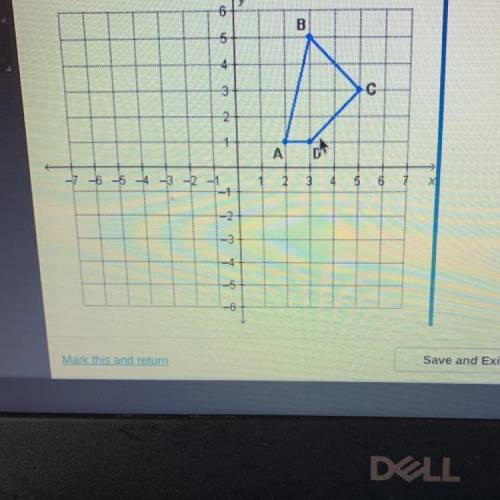 Which choice shows the coordinates of C' if the trapezoid is reflected across the y-axis?