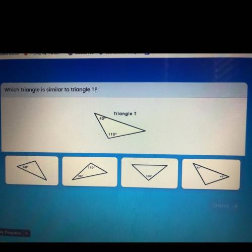Which triangle is similar to triangle T