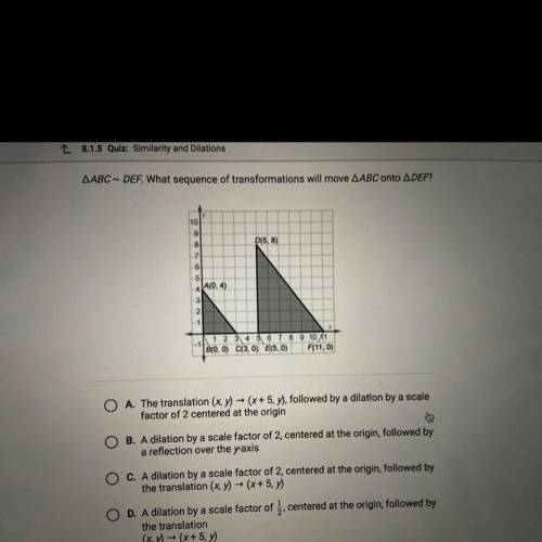 ABC - DEF. What sequence of transformations will move ABC onto DEF?
Please help me!!