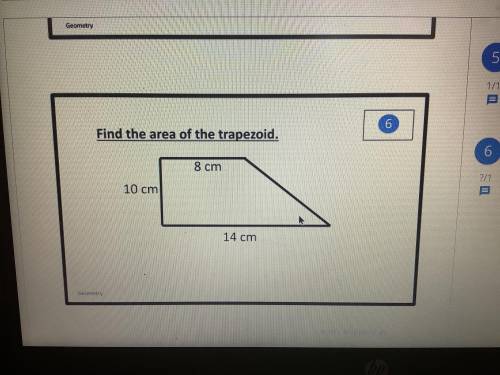 Find the area of a trapezoid. Help me pls for 13 points