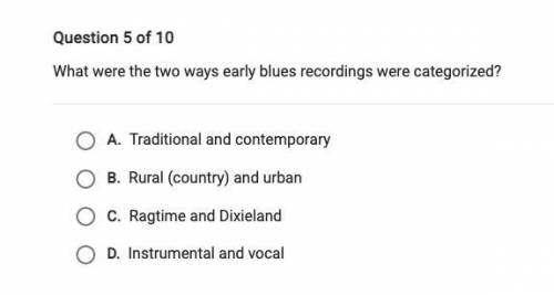 What were the two ways early blues recordings were categorized??